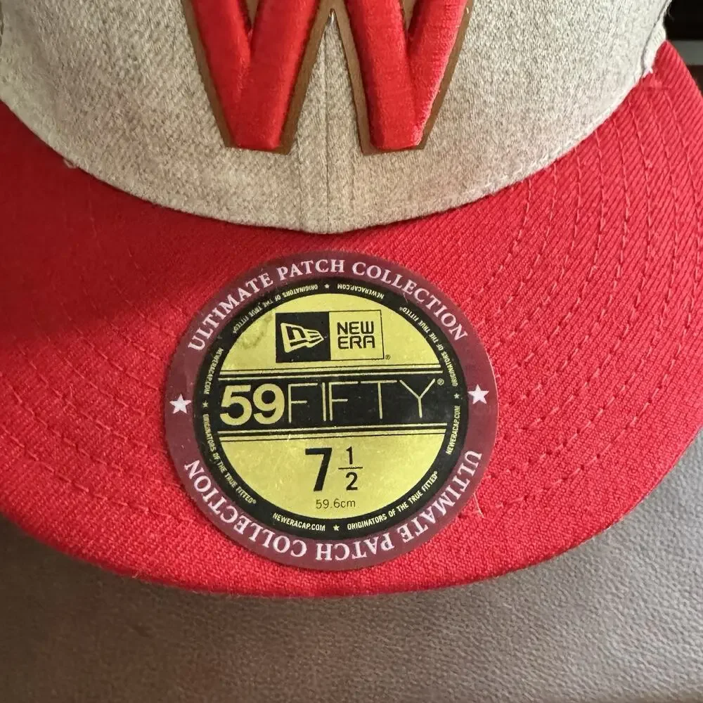 Washington Senators New Era 59Fifty Fitted Hat 7 1/2 Red & Gray